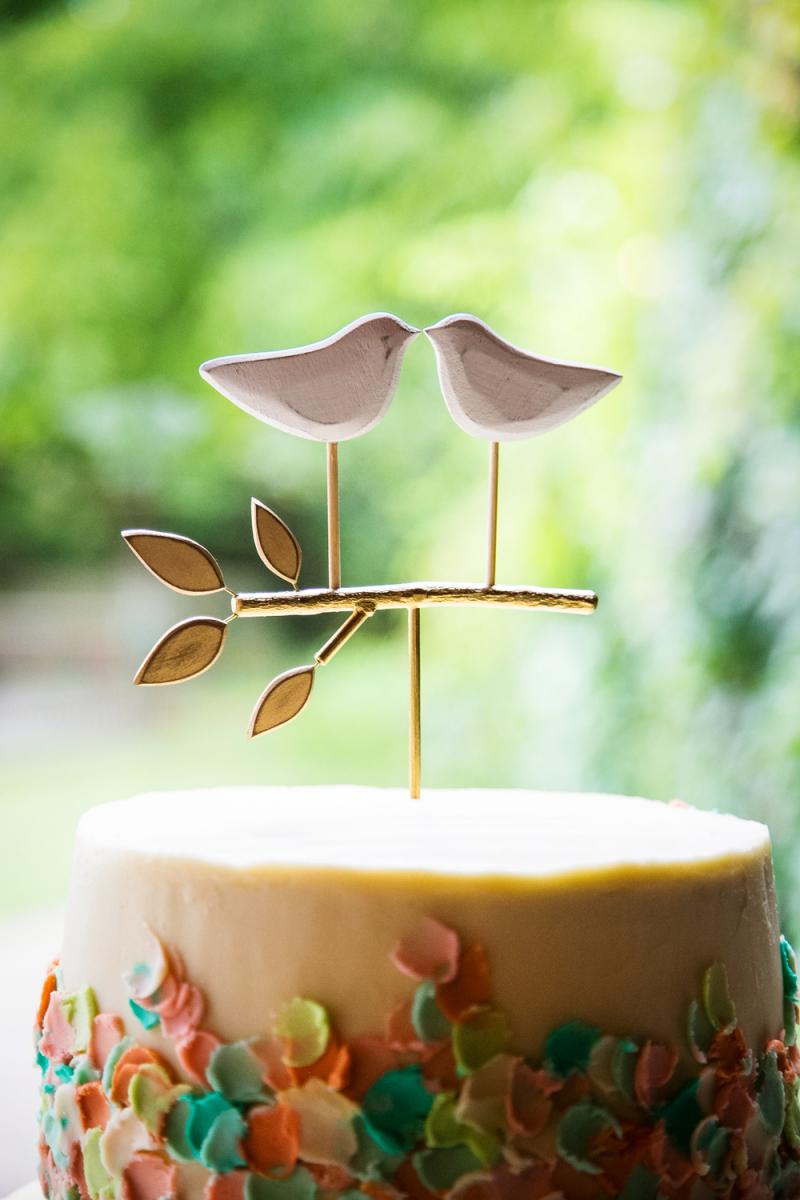 Cake with bird topper