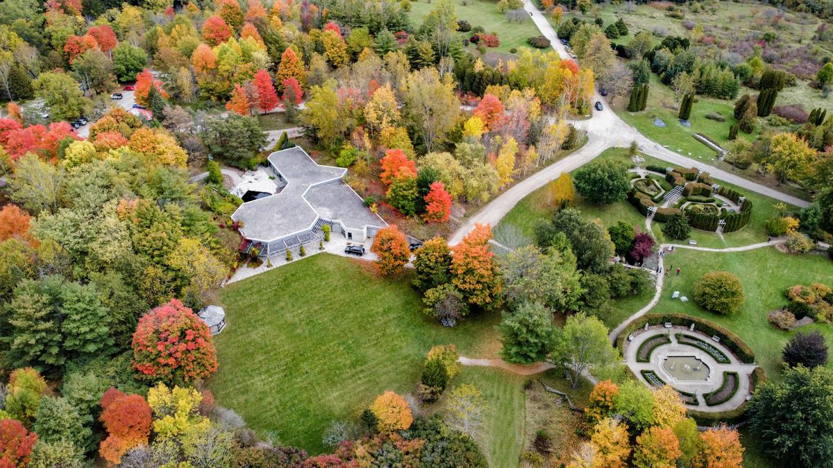 Aerial view of the OAC Centennial Arboretum Centre