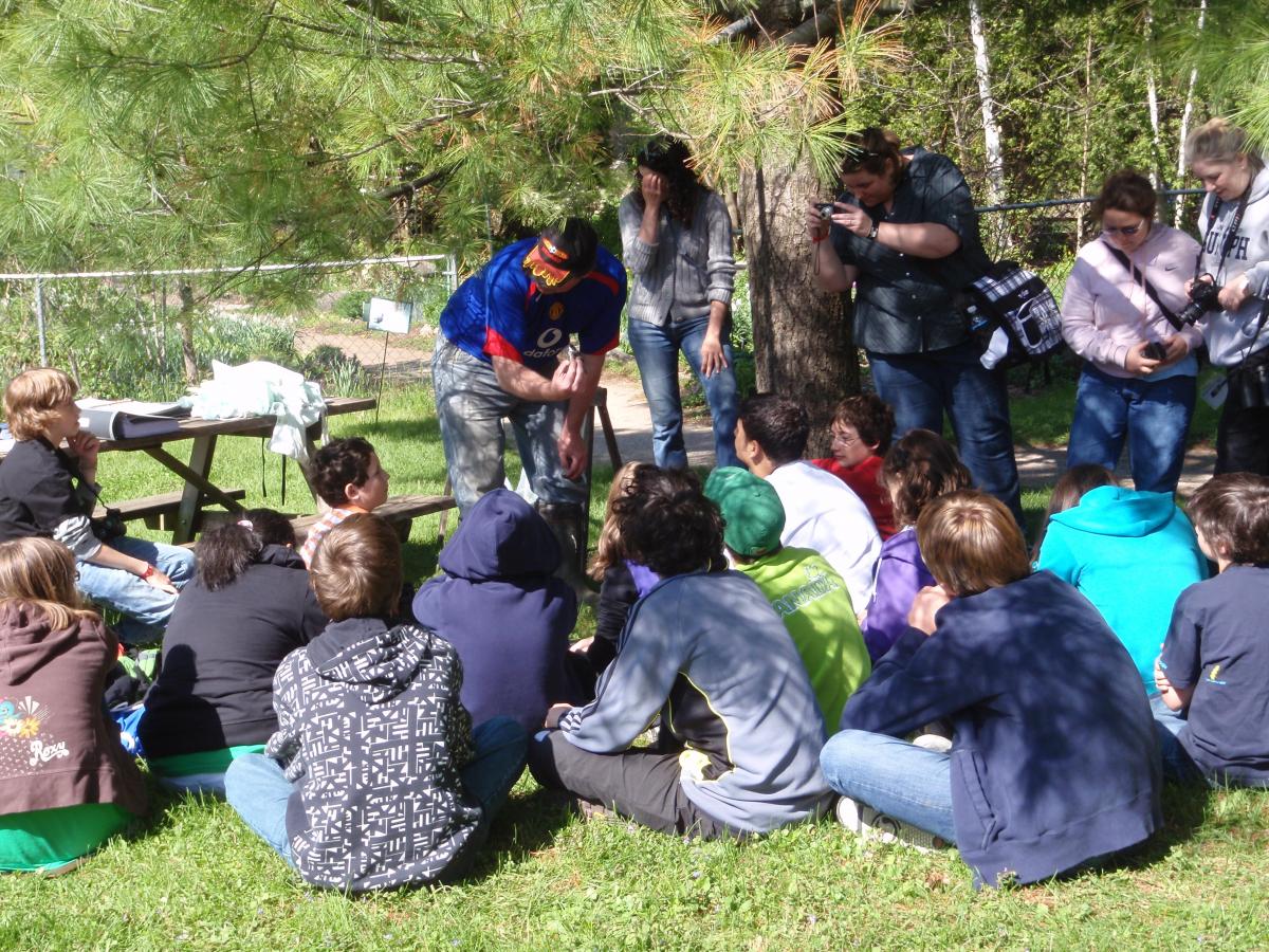 Group of people gathers in the Enhanced Lawn Garden