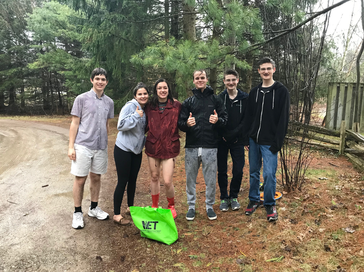 Collecting pine and pine soil samples at the Arboretum