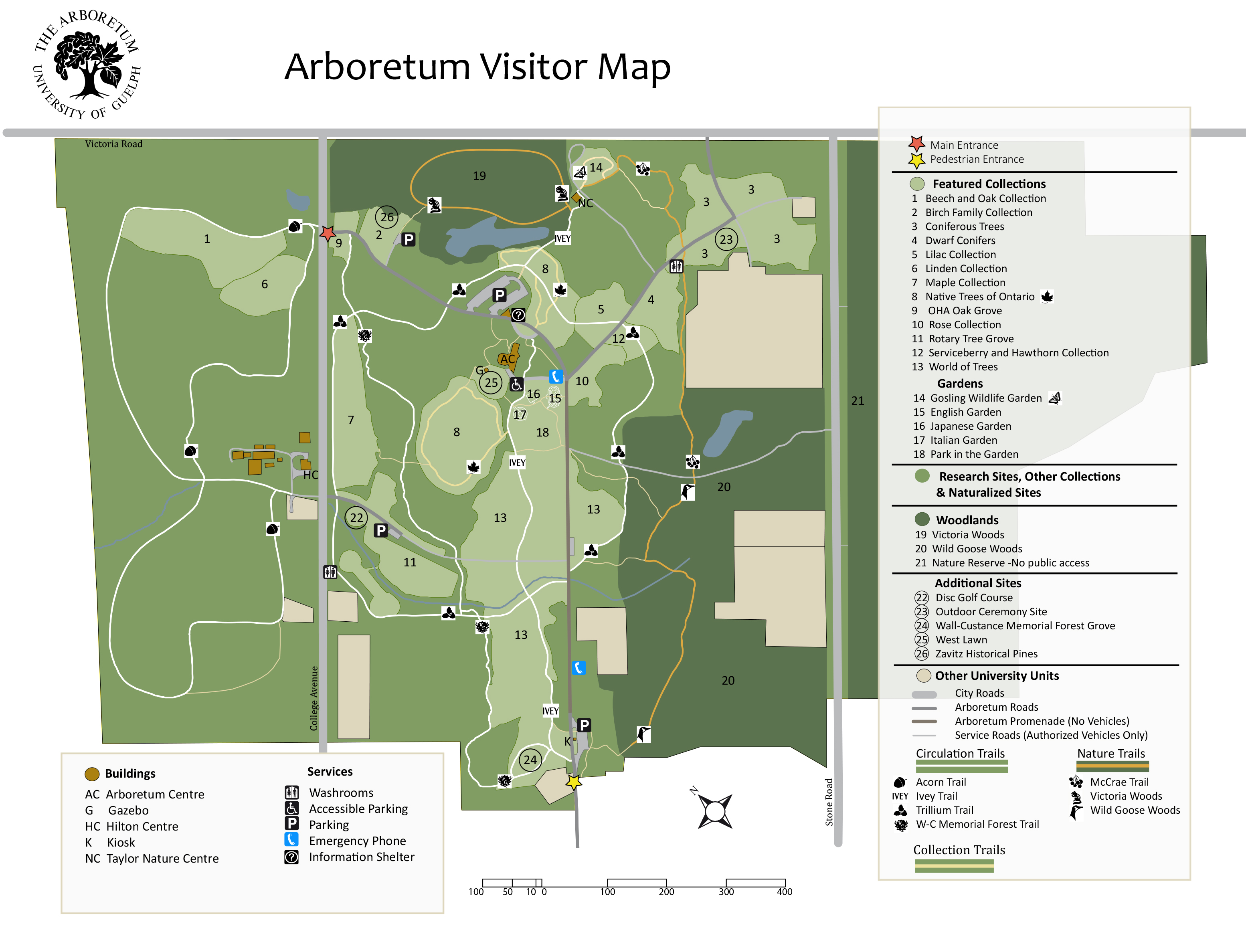 Things To See Do Overview The Arboretum   ArbMapColourCopy 