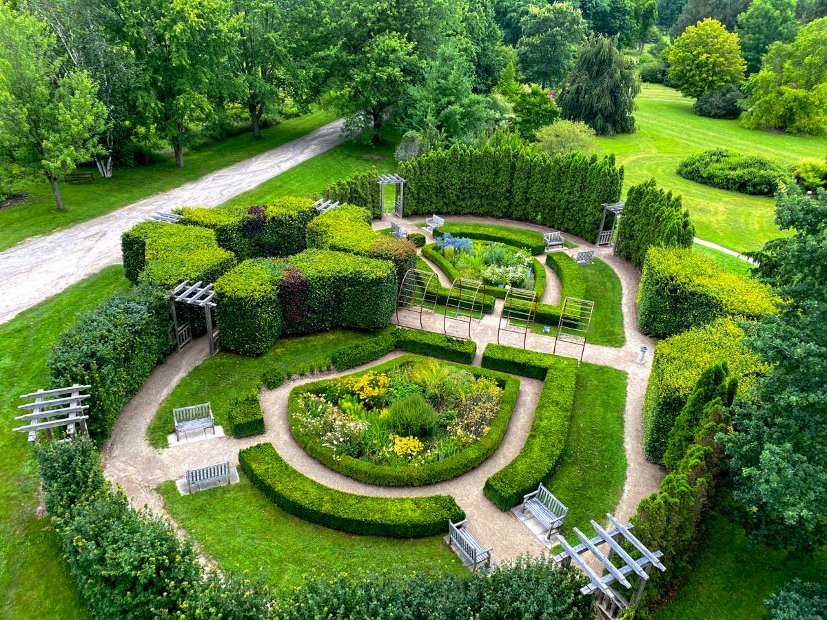  Aerial shot of the Arboretum's English Garden 