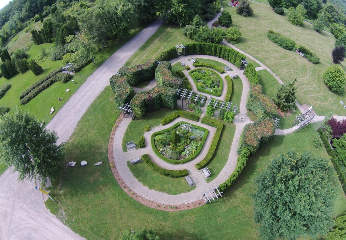  Aerial shot of the Arboretum's English Garden 